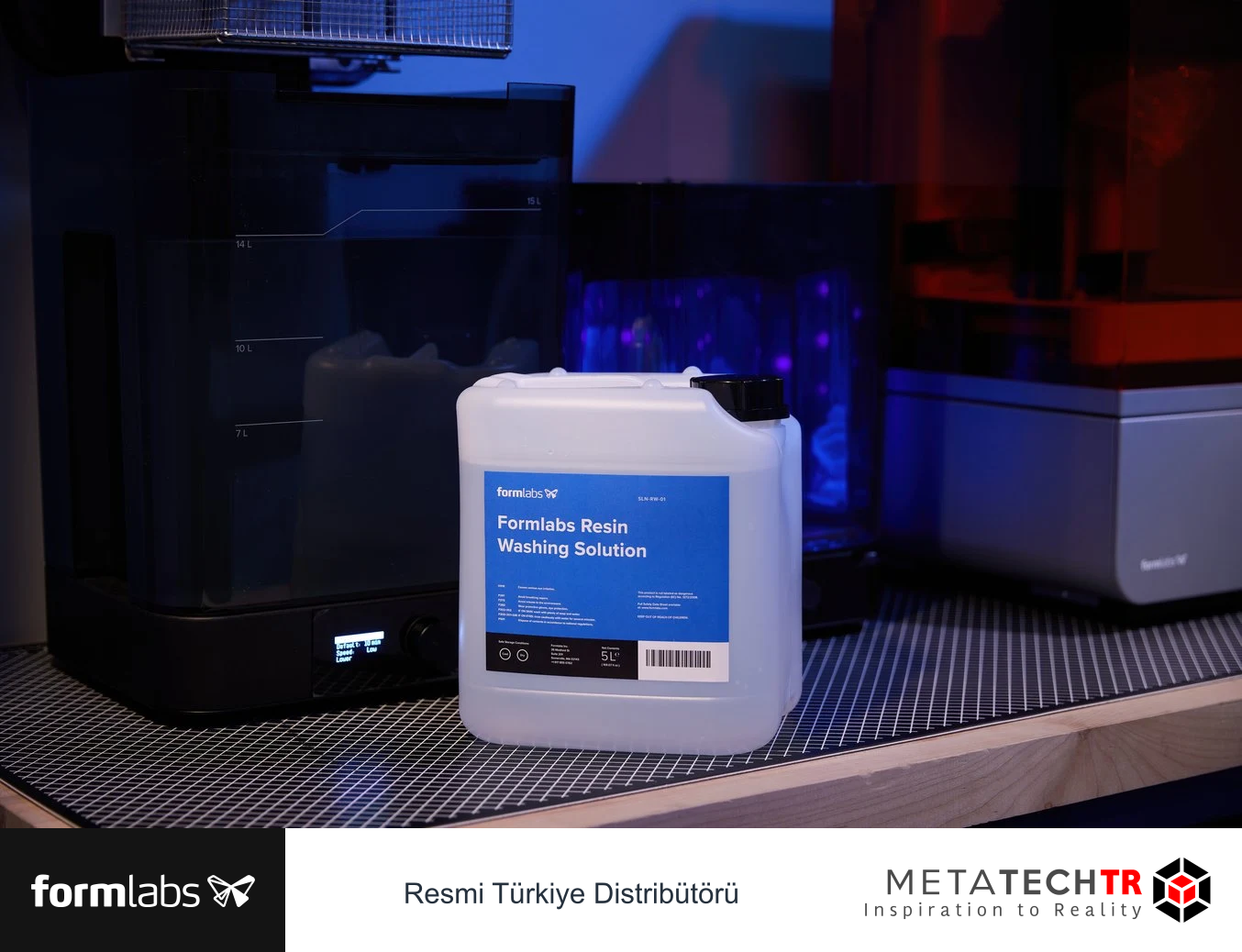 Formlabs Resin Washing Solution kabı ve yıkama ekipmanı