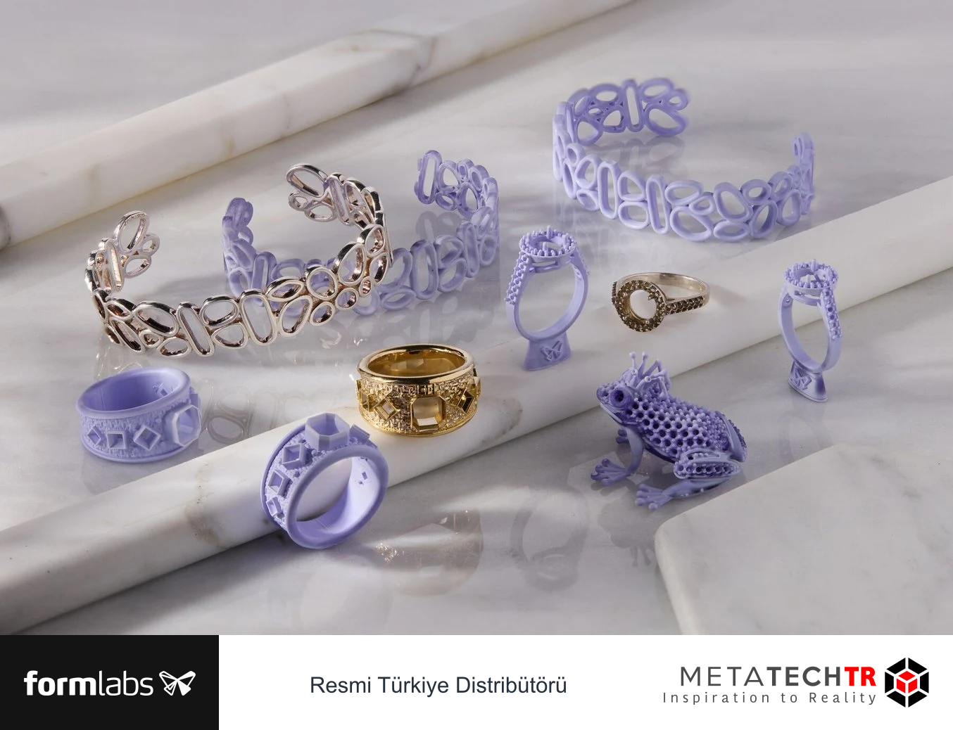 Dökülebilir mor takı modelleri ve metal karşılıkları