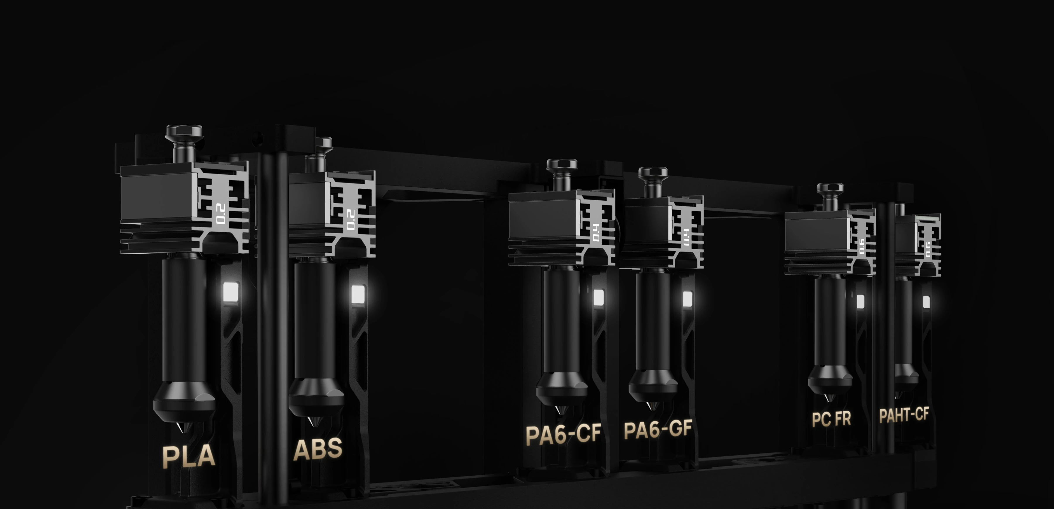 Belirli filamentlere ayrılmış H2C hotend seçenekleri