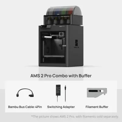 Bambu Lab P1S AMS 2 Pro Combo 3D Printer with Buffer - 1