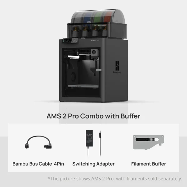 Bambu Lab P1S AMS 2 Pro Combo 3D Printer with Buffer - 1