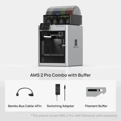 Bambu Lab X1-Carbon AMS 2 Pro Combo 3D Printer with Buffer - 1