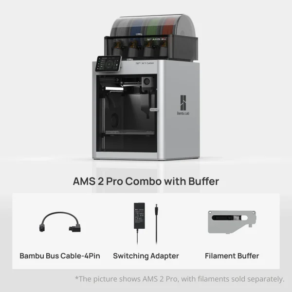 Bambu Lab X1-Carbon AMS 2 Pro Combo 3D Printer with Buffer - 1