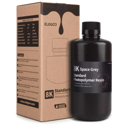 ELEGOO 8K Standard Photopolymer Resin Space Grey 1kg - Elegoo