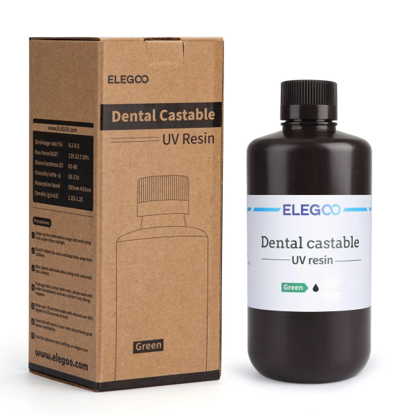 ELEGOO Dental Castable UV Resin 500gr Green - 1