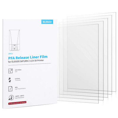 ELEGOO PFA Release Liner Film For Saturn 2 And Saturn 8K, 5 Pieces - Elegoo