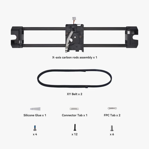 Bambu Lab X-Axis Carbon Rods Assembly For: P1P,P1S,X1C,X1E - FAC003 - 1